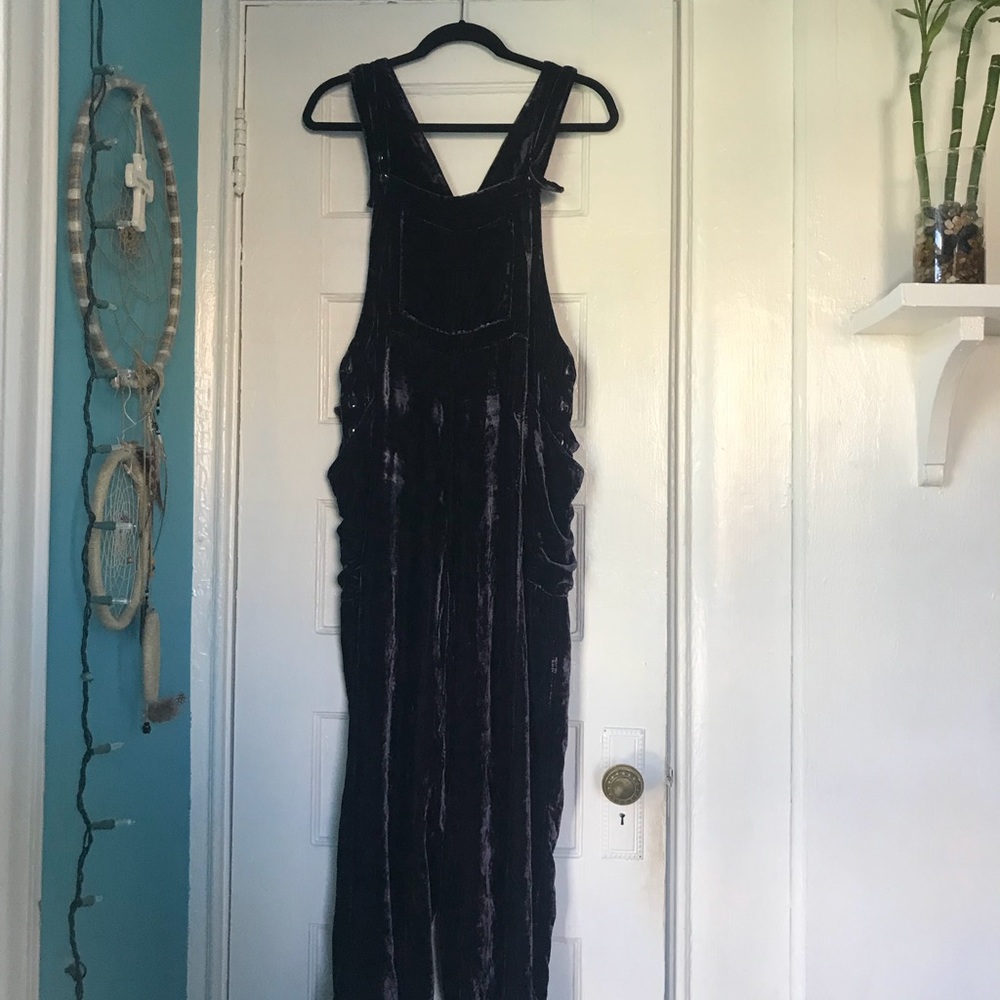 Purple velvet overalls, Large